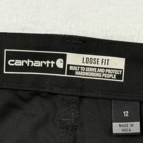 Carhartt Women's Rugged Flex Black Canvas Work Shorts Size 12 NWT 10" Inseam - Picture 6 of 11